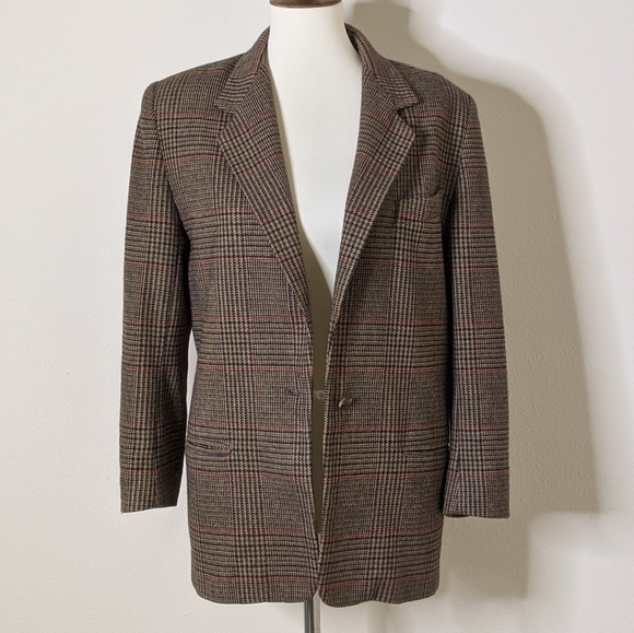 Charter Club Jackets & Blazers - Charter Club Wool Plaid Collared Blazer